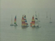 Hobie-cat catamaran-wedstrijden: zonder wind een grote drijfpartij